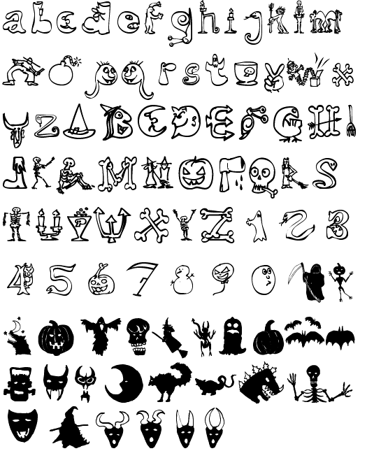 clipart letters halloween