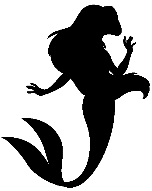 Mermaid clipart black and white. Disneys the little ariel
