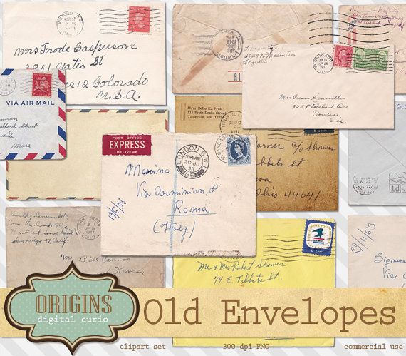 postcard clipart old envelope