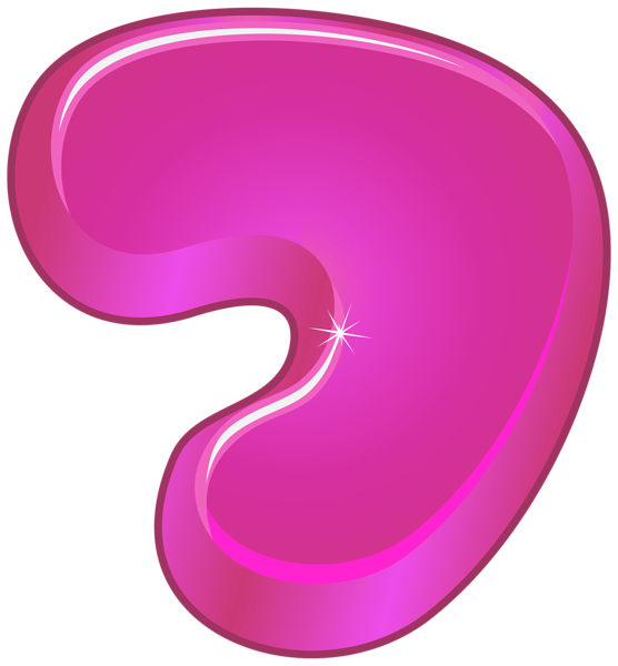 Cartoon number seven png. Clipart letters pink