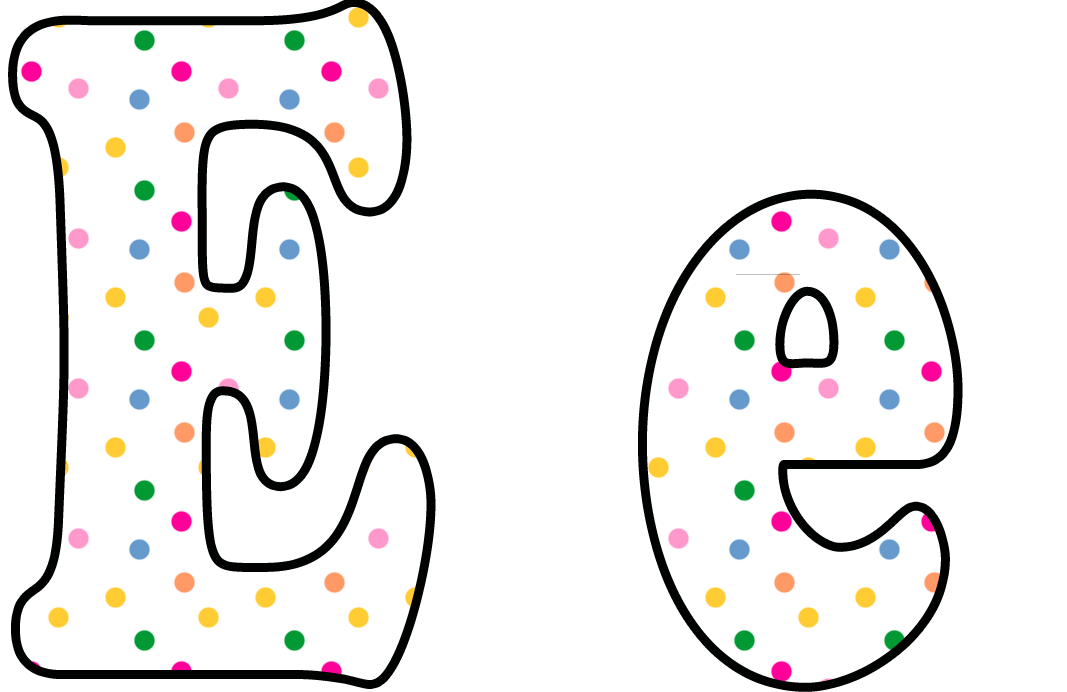 letters clipart polka dot