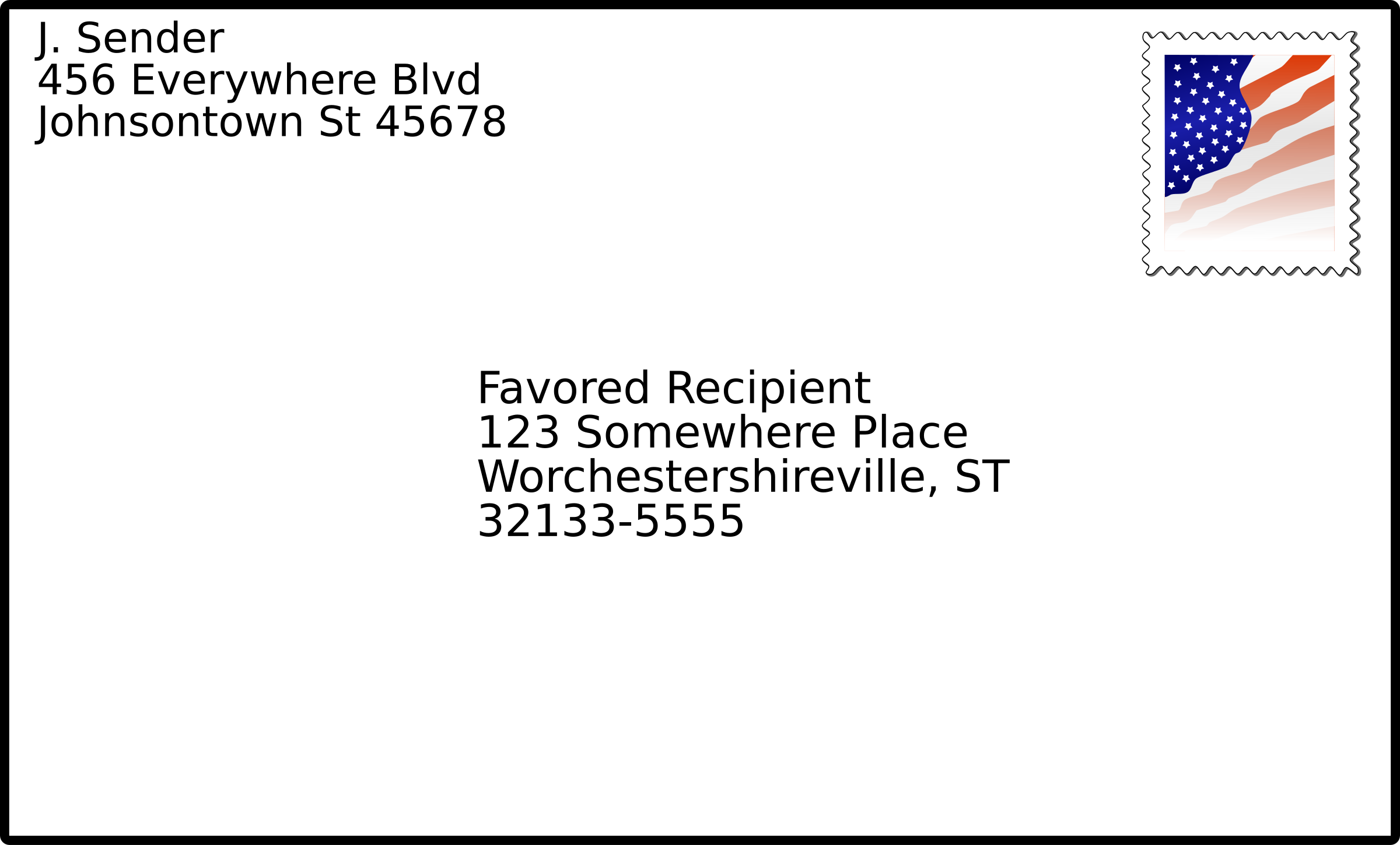 letter clipart stamped envelope