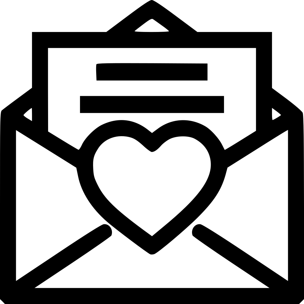 Heart like letter message. Clipart letters stamped envelope