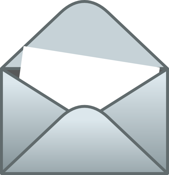 Mail clipart message. Envelope with white letter