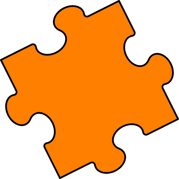 Orange piece clip at. Puzzle clipart line art
