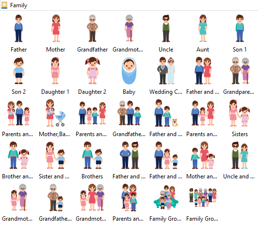 uncle clipart family three