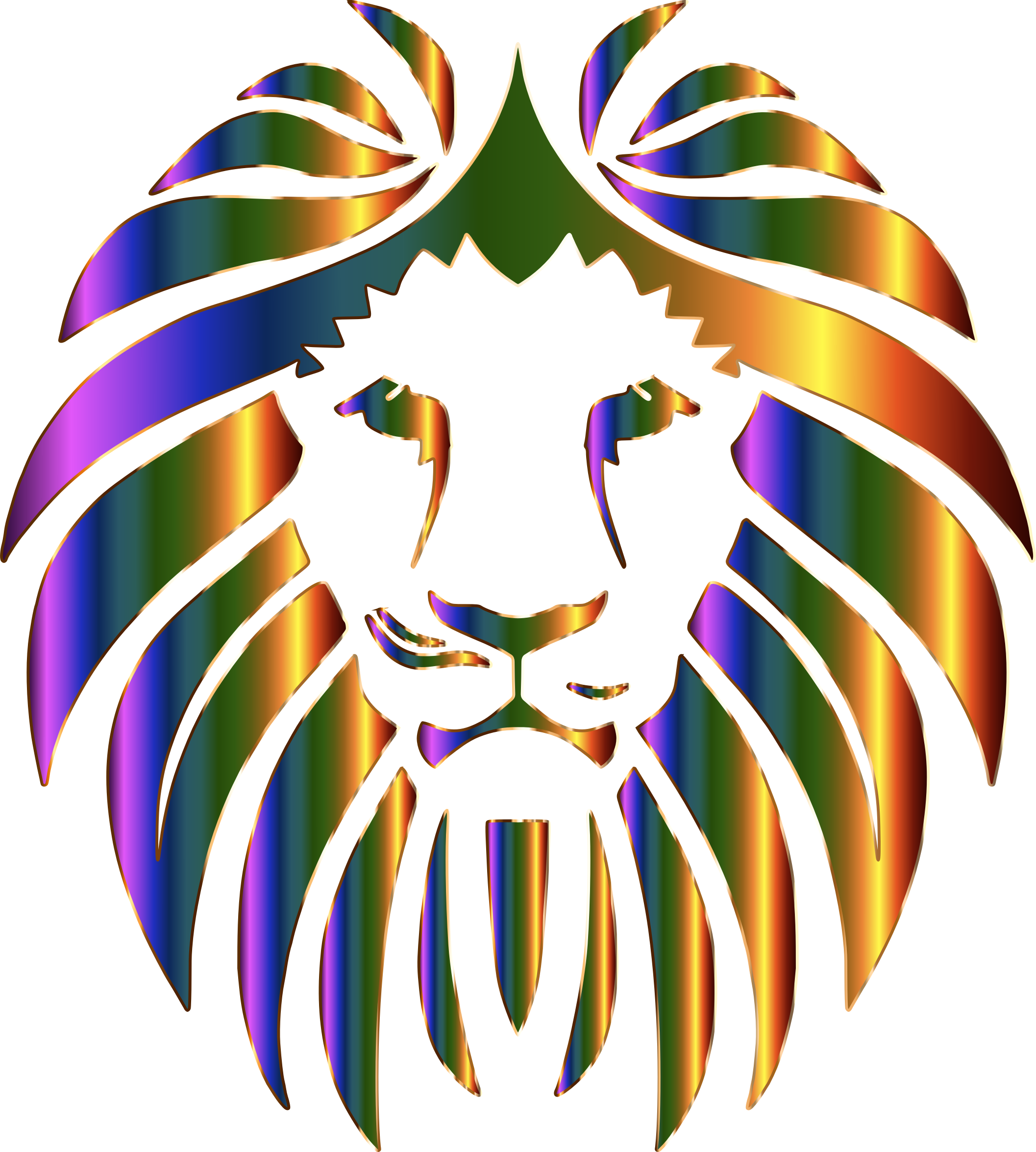 clipart rainbow lion