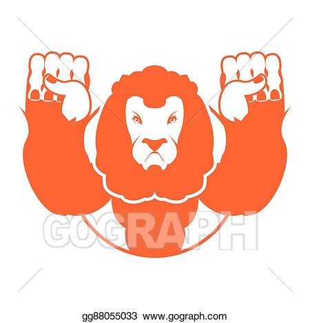 Vector art angry wild. Clipart lion aggressive