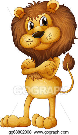 Lion clipart angry. Vector illustration an eps