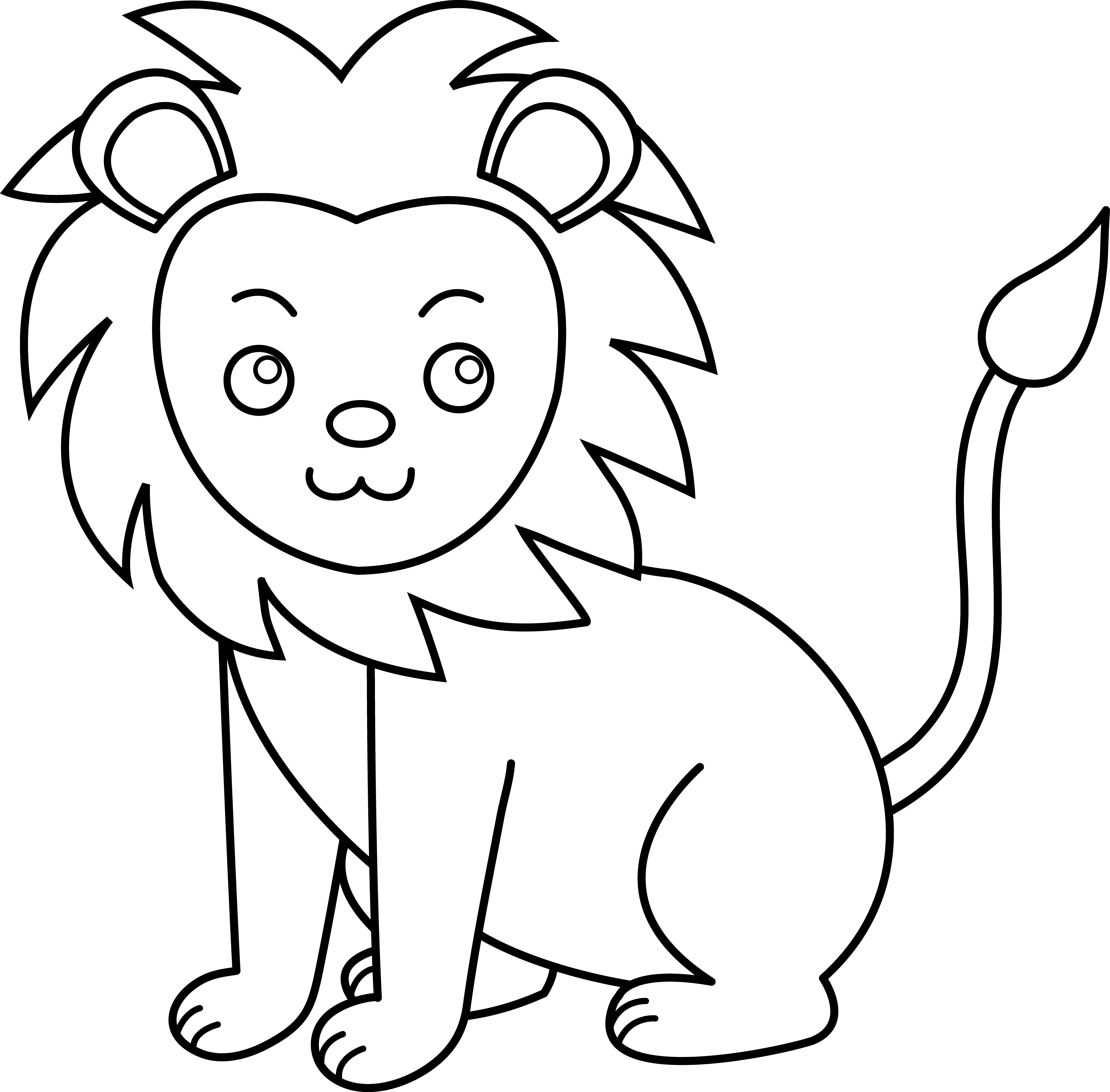  collection of cute. Clipart lion black and white