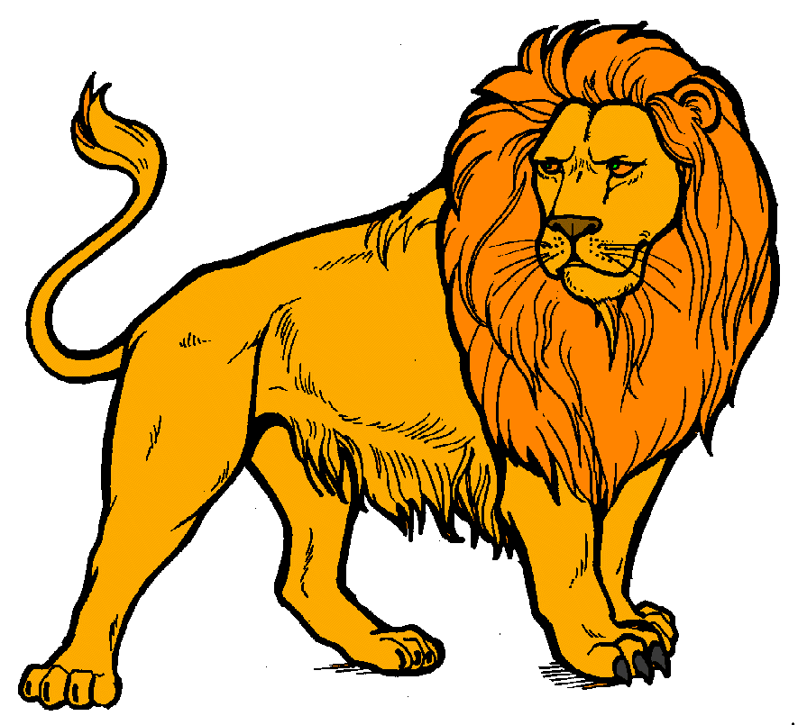 Lion clipart african lion. Colored design clip art