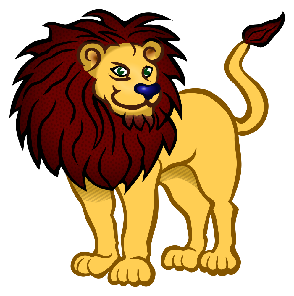 Clipart lion colored. Exelent coloured animal pictures