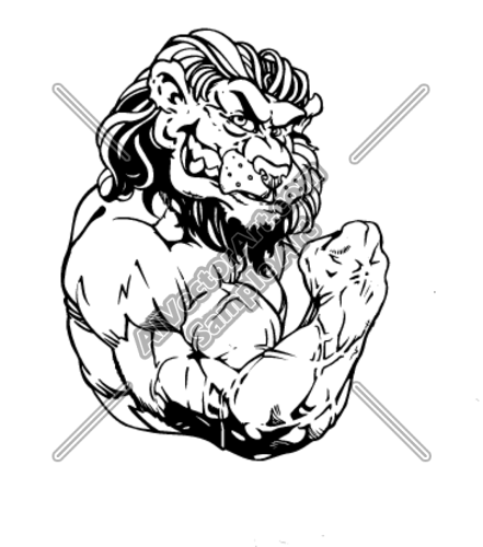clipart lion muscular