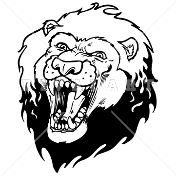 Mascot image of with. Clipart lion open mouth