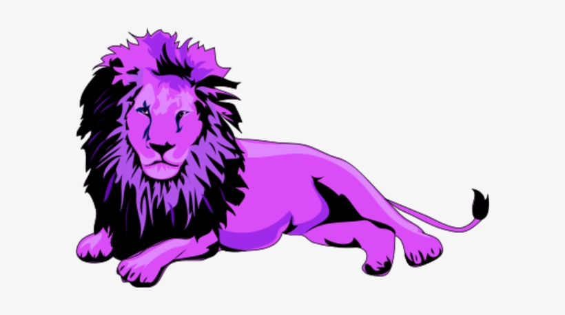 lion clipart purple