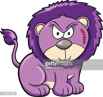 lion clipart purple