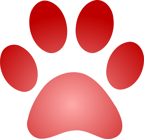 Paw print with gradient. Lion clipart red