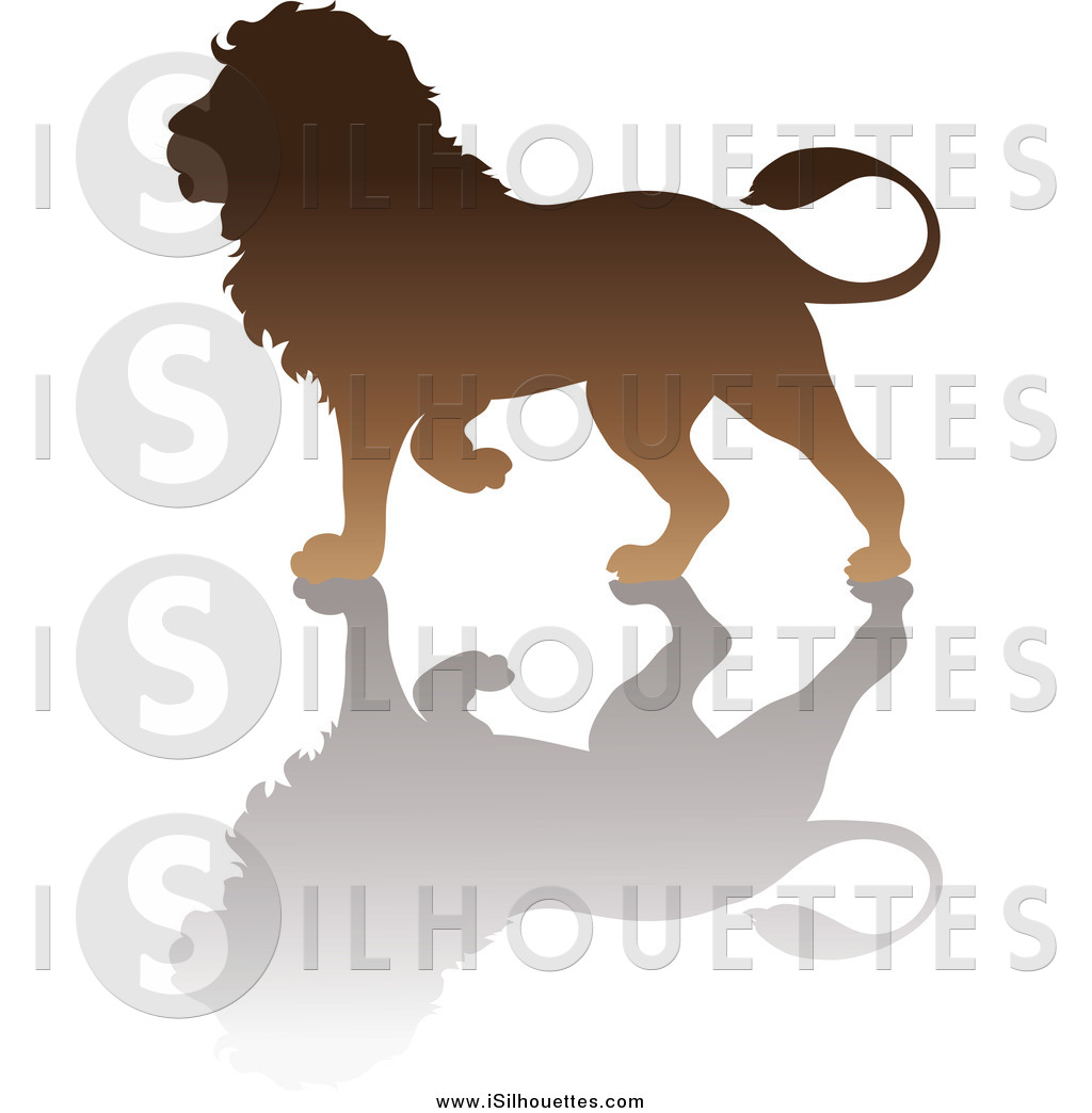 clipart lion shadow