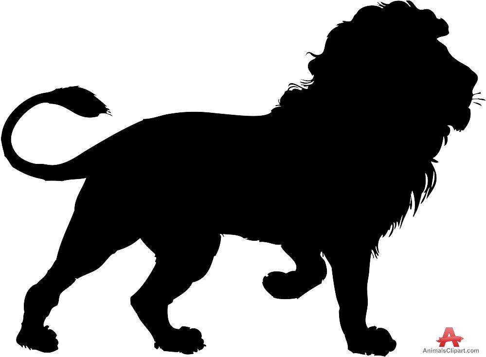clipart lion shadow