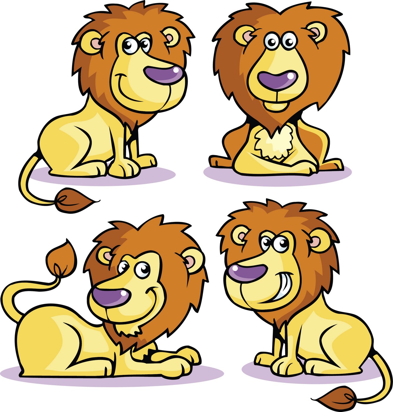 lions clipart silly