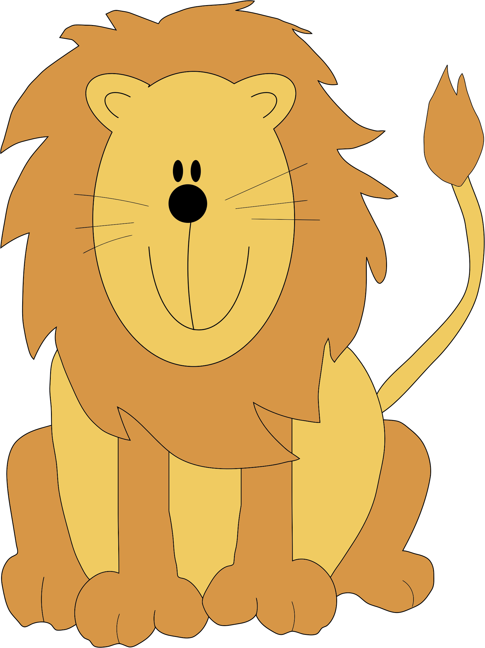 lion clipart thinking