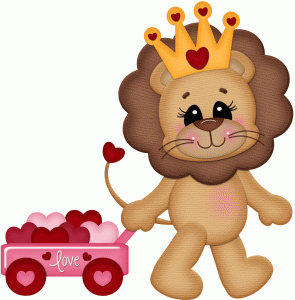 clipart lion valentine