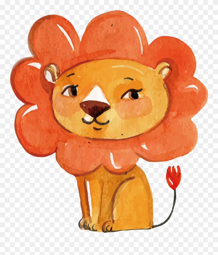 lion clipart watercolor