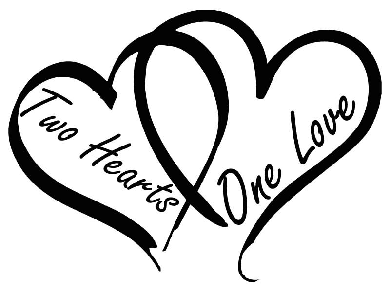 clipart love black and white