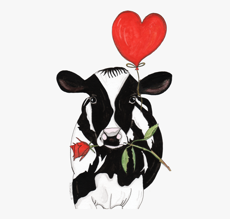 cow clipart heart