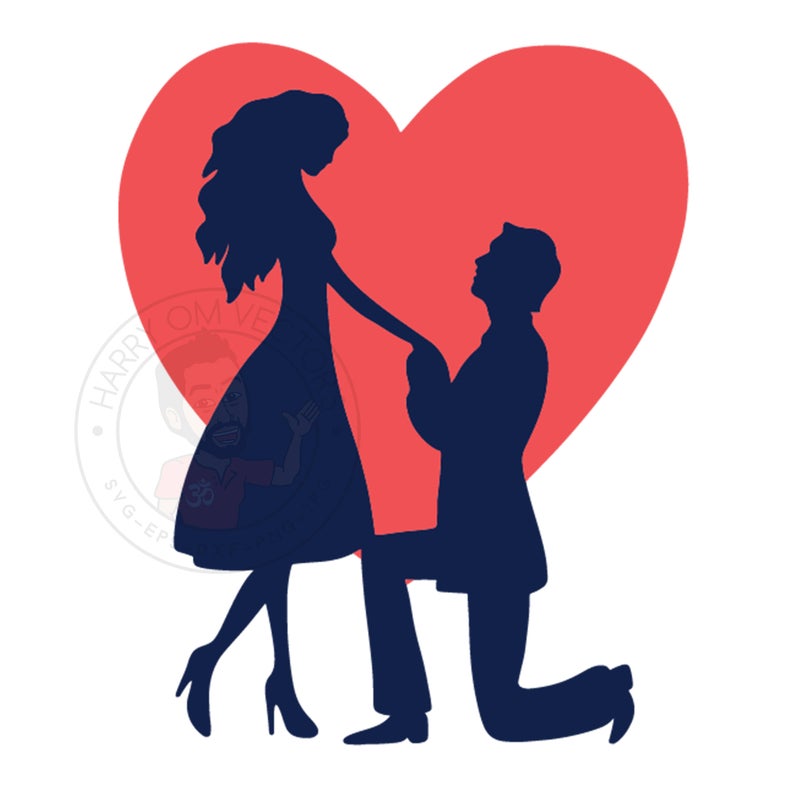 engagement clipart love proposal