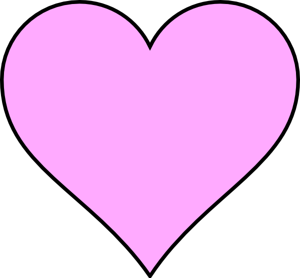 Math clipart outline. Pink heart in black