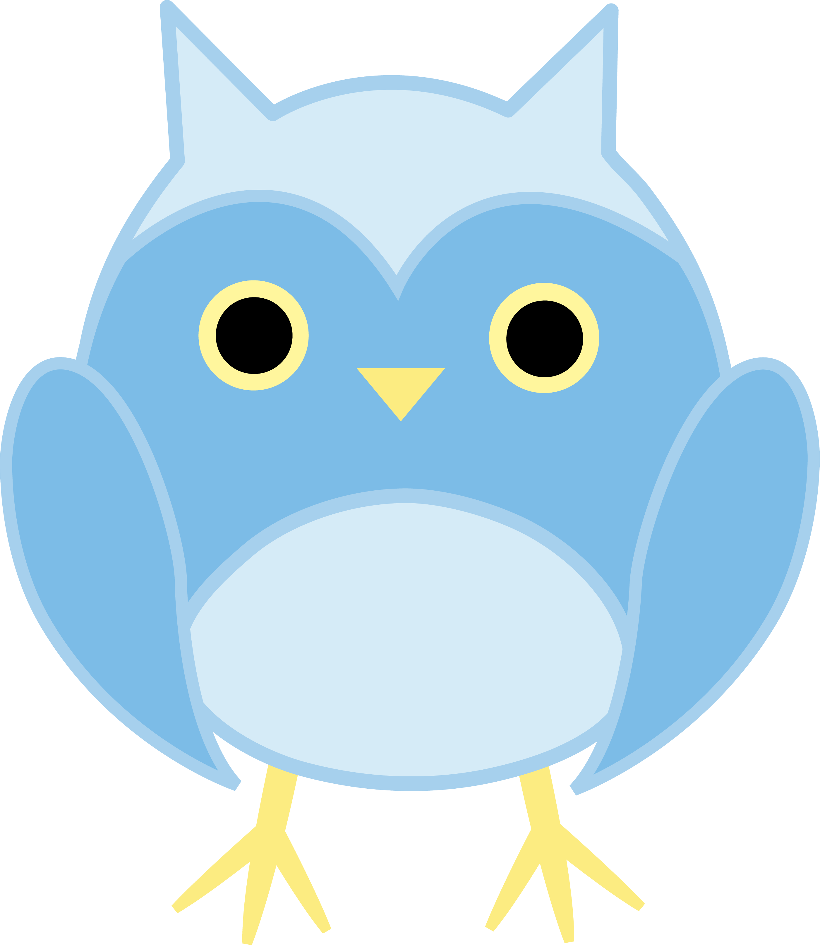 owls clipart blue