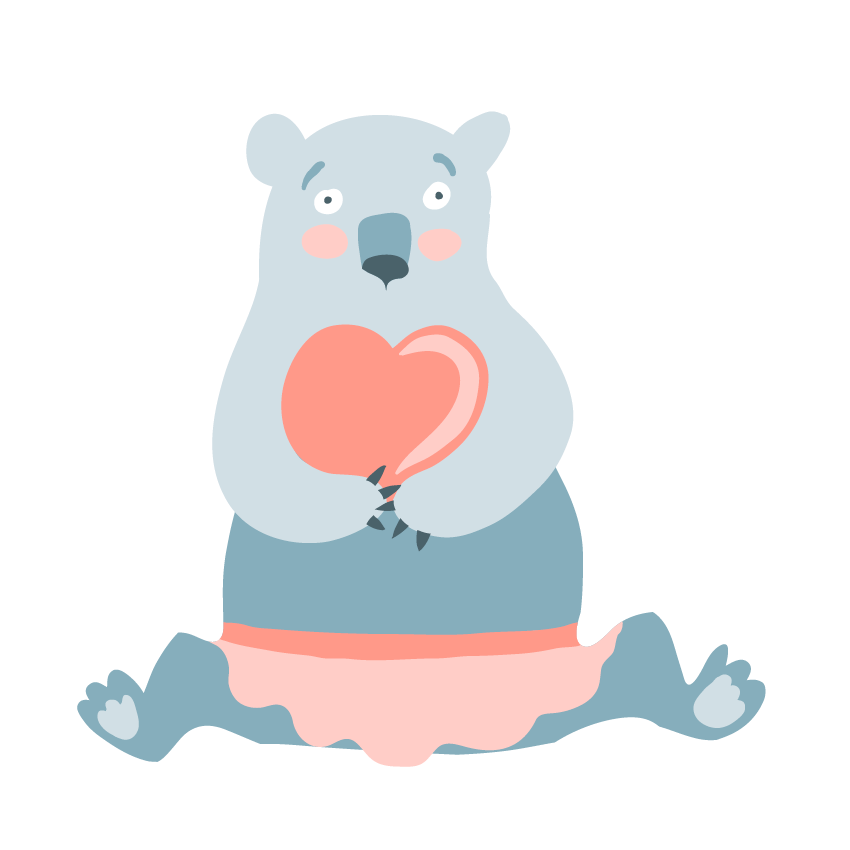 clipart love polar bear