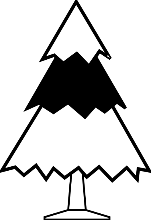 Christmas tree clip art. Clipart lunch black and white