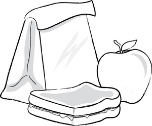 Clipart lunch black and white. Box suitcase clip art