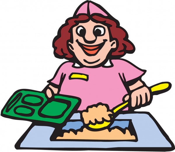 Clipart lunch dinner lady. Staff 