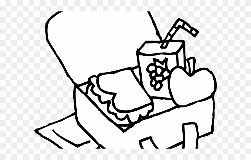 Box black and white. Clipart lunch luch