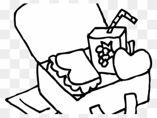 Box black and white. Clipart lunch luch