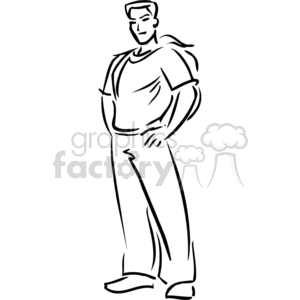 Male clipart black and white. Young man student royalty