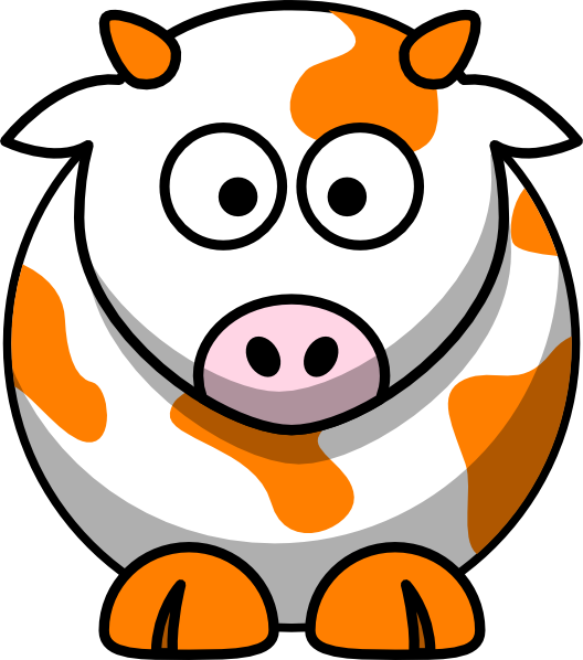 orange clipart cow