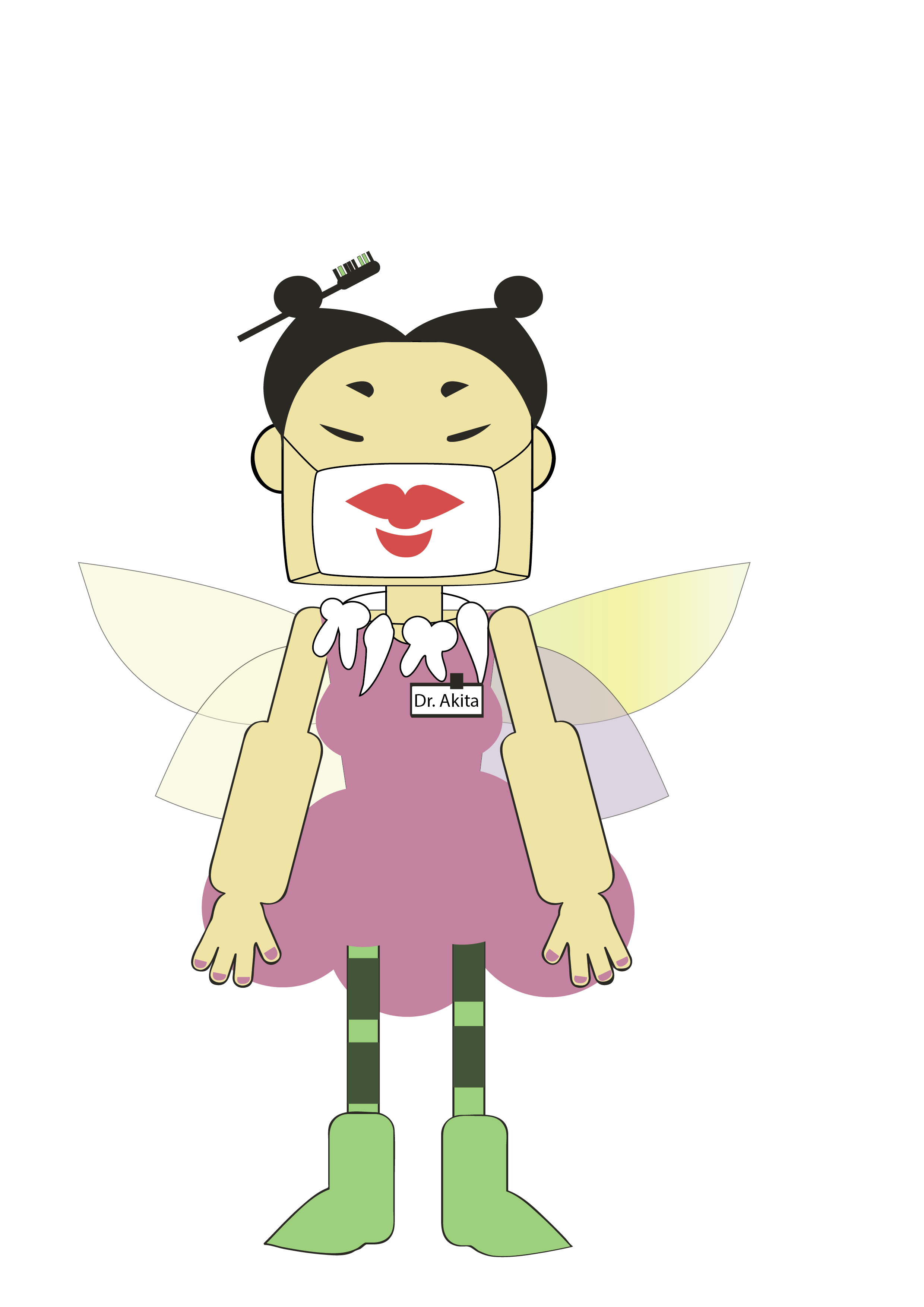 Tooth fairy character design. Dentist clipart mask