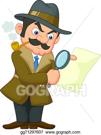 Detective clipart occupation. Vector art cartoon man