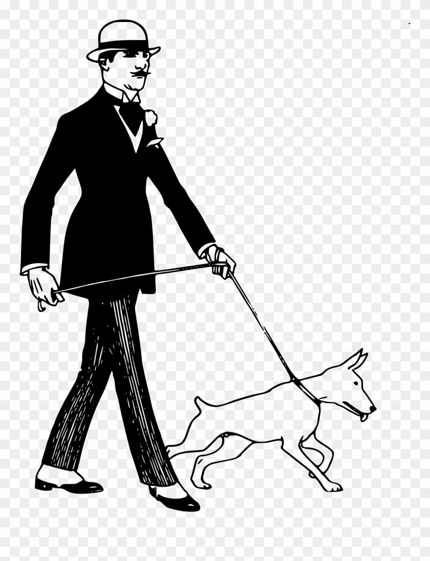 Dog clipart man. Jpg black and white