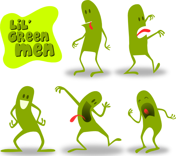 Kablam lil men clip. Man clipart green