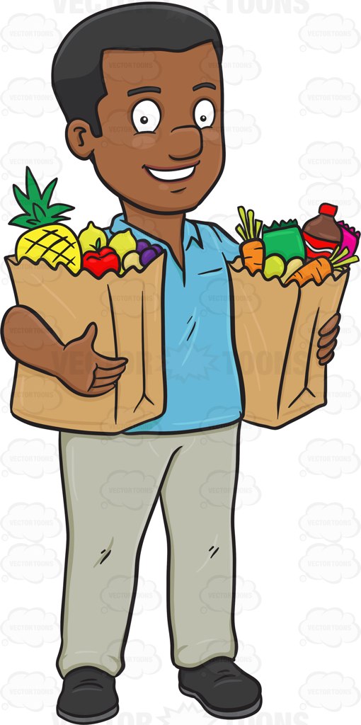 grocery clipart person