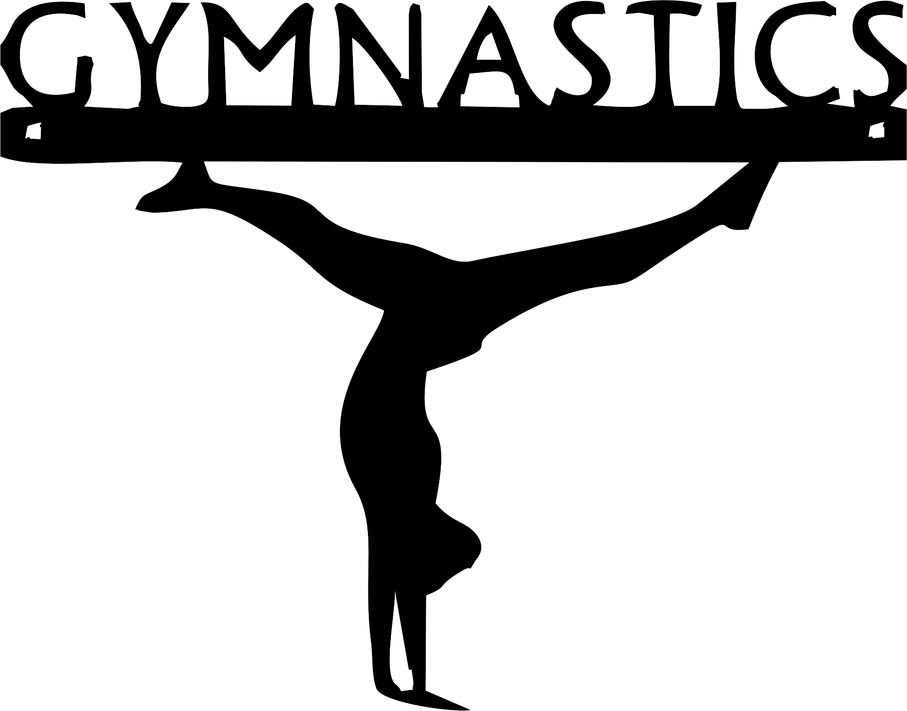 Gymnast clipart black and white. Artistic gymnastics handstand handspring