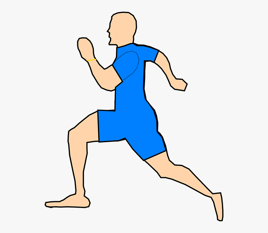 Runner clipart cartoon runner. Person running man free