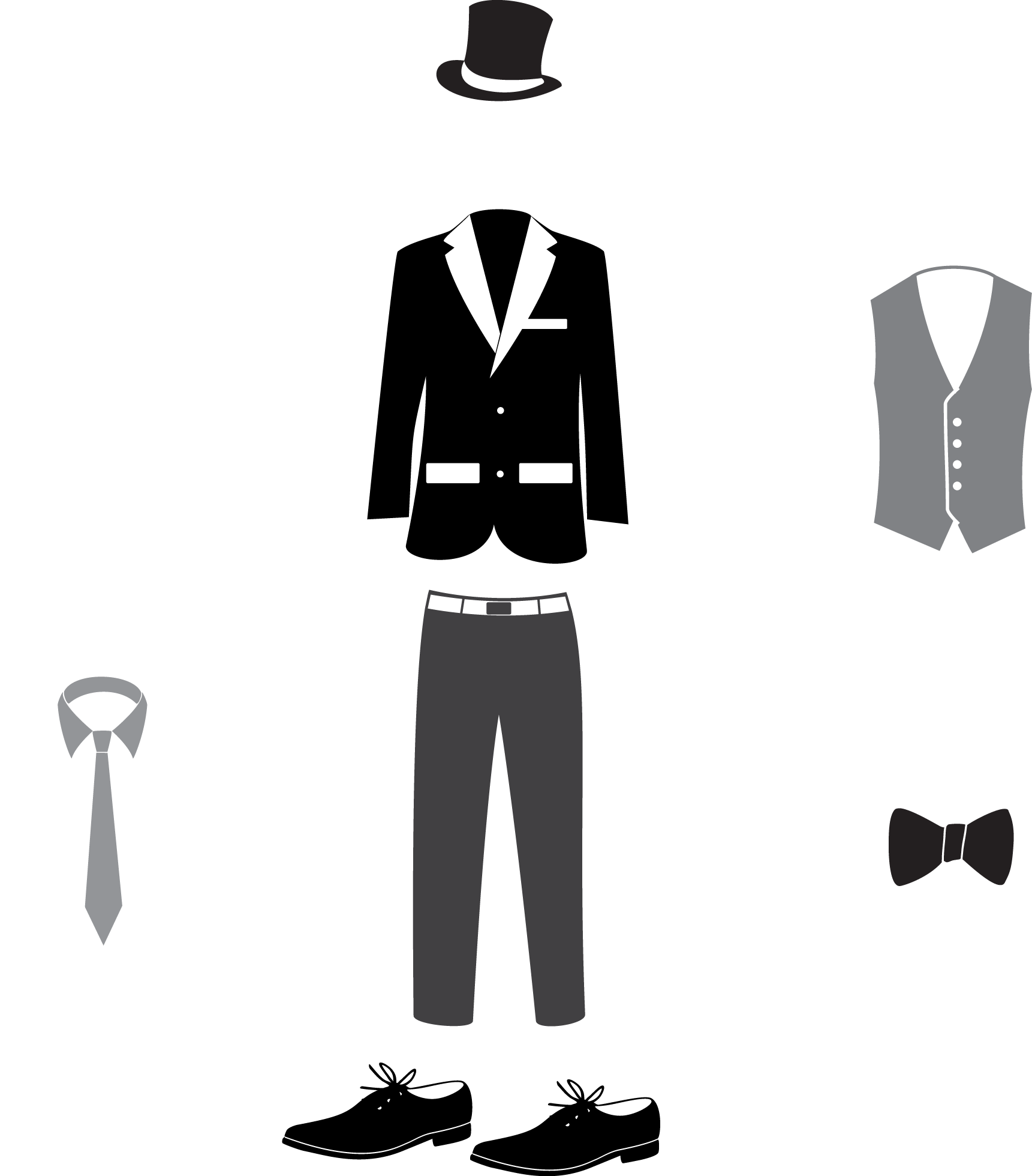 Formal wear clothing clip. Clipart man suit