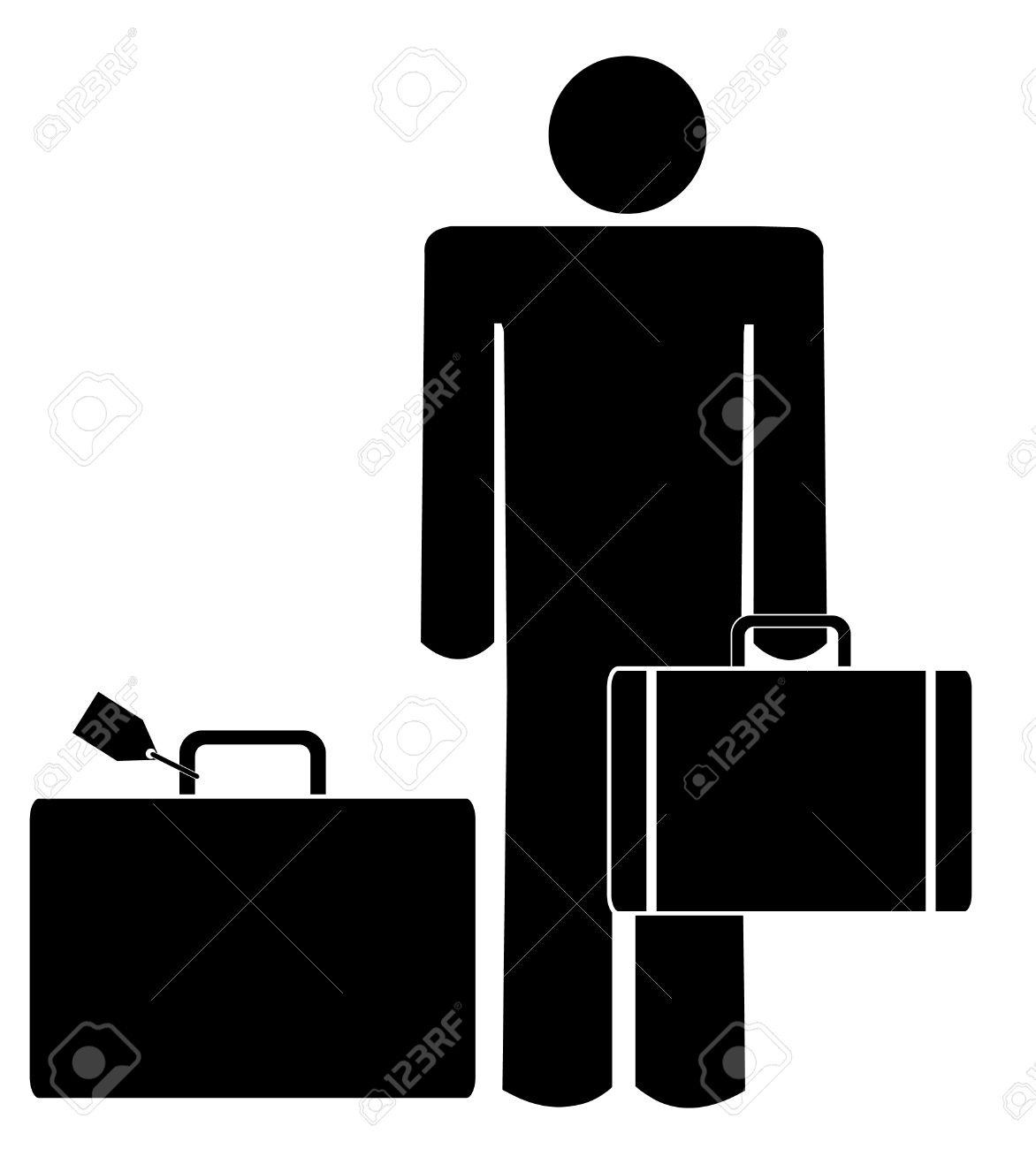 man clipart suitcase