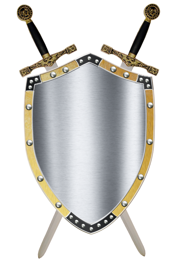 Sword and symbol panda. Clipart shield medieval shield